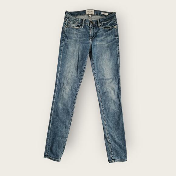 Frame Jeans Women's Sz 26" Le Skinny de Jeanne Crop Blue Denim - Picture 1 of 8